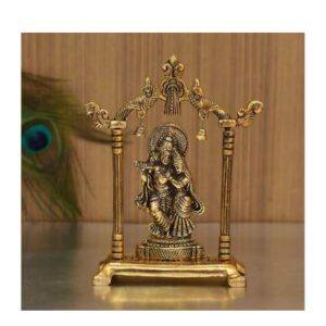 Gold Plated Radha Krishna Idol Murti for Home