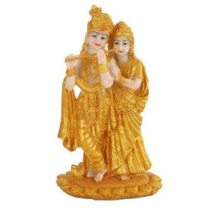 Gold Plated Radha Krishna Idol Statue Showpiece