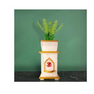 HANDICRAFT BAZAAR Marble Tulsi Mandir Pot for House