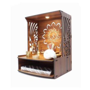 Laabh Beautiful Wooden Pooja Stand for Home