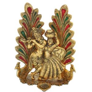 Peacock Design Radha Krishna Idol