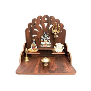 Wood 3-Step Temple Mandir for Small Space Home