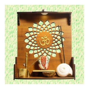 Wooden Pooja Stand with LED Spot Light