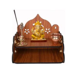 ZUPER Engineered Wood Hand Crafted Carved Pattern Home Temple for Idols