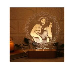 Artistic Gifts Karva Chauth 3D Illusion Photo Lamp for Couples