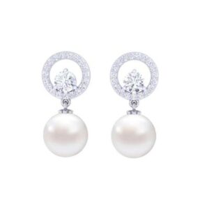 Clara Karva Chauth Gift Silver Zirconia Pearl Earrings