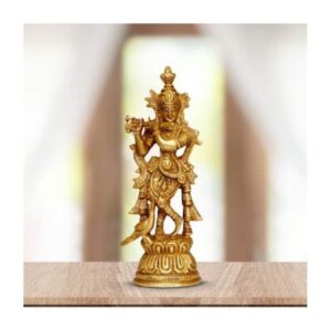 Lord Large Krishna God Murti Brass