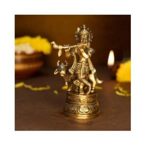 Pure Brass Krishna with Flute