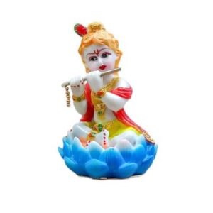 Rubber Unbreakable Multicolour Small Kamal Krishna Idol for Home Puja