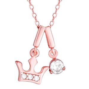 GIVA Silver Crown Princess Pendant Necklace for Mother?s Day