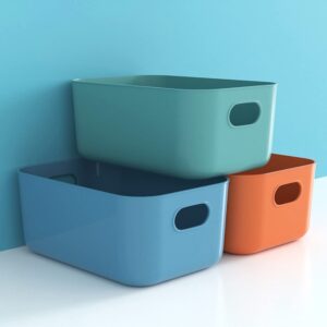 3-Piece Plastic Storage Baskets - Kitchen & Home Organizer