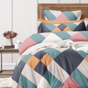 Geometric Cotton Duvet Cover Single Bed