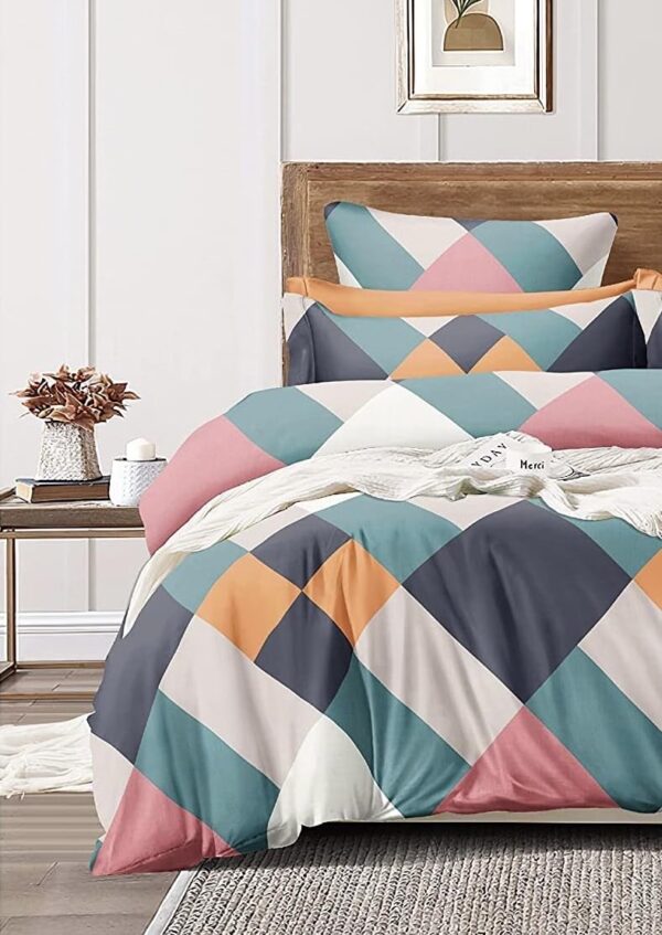 Geometric Cotton Duvet Cover Single Bed