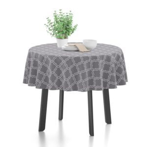 Encasa XO Cotton Table Cloth ? 4.7 Ft Round Table Cover for Dining
