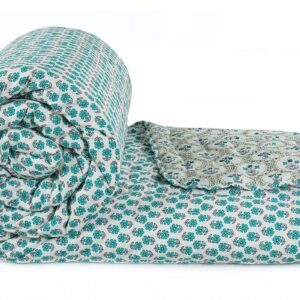 Jaipuri Floral Print Double Bed Quilt