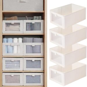 FLYNGO Wardrobe Organizer ? 2 Pcs, Foldable Clothes Storage Box with Transparent Window