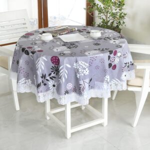 Homerz Premium Round Table Cover ? 60 Inch, Waterproof Grey for Dining
