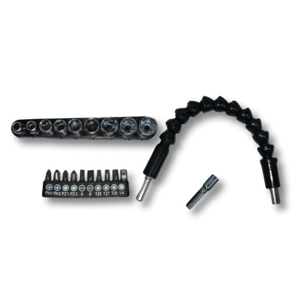 Flexible Extension Drill Bit Set with 21 Pieces for DIY Use