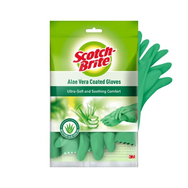 Aloe Coated Latex Gloves with Anti-Slip Grip for Cleaning