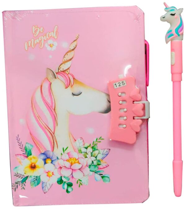 Password Lock Unicorn Diary for Kids - 80 Pages, Gift Option