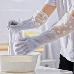 Blue Heavy Duty Kitchen Gloves for Dishwashing and Gardening