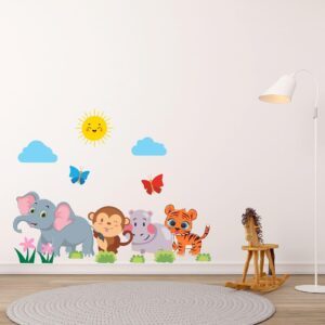 Cute Animal Sun Wall Sticker for Kids' Room