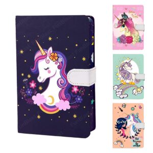 Unicorn Lock Diary for School - 290 Pages, Random Color