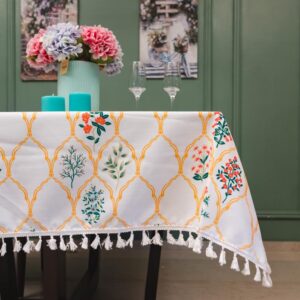 Water-Resistant Floral Table Cover - 52x72 Inch, 4 Seater