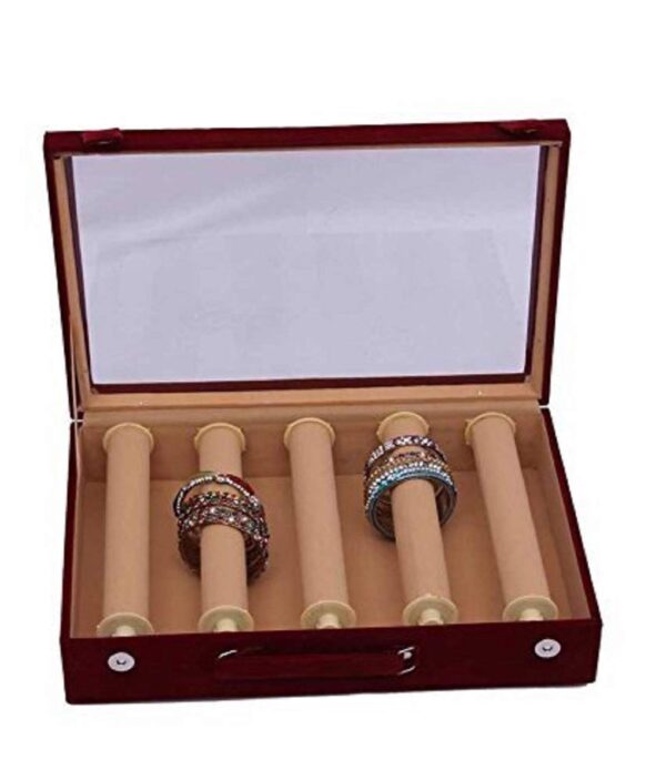Velvet Bangle Box Set - 5 Rods, Multicolor