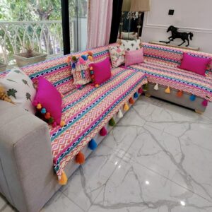 Tassel U-Shape 9-Seater Sofa Cover