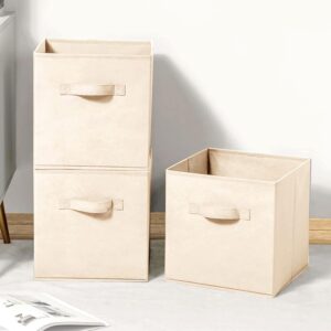 Collapsible Storage Cubes for Home - Set of 3, Beige
