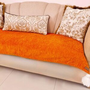 Orange U-Shape 9-Seater Sofa Cover