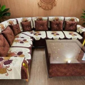 Floral L-Shape Sofa Cover Set