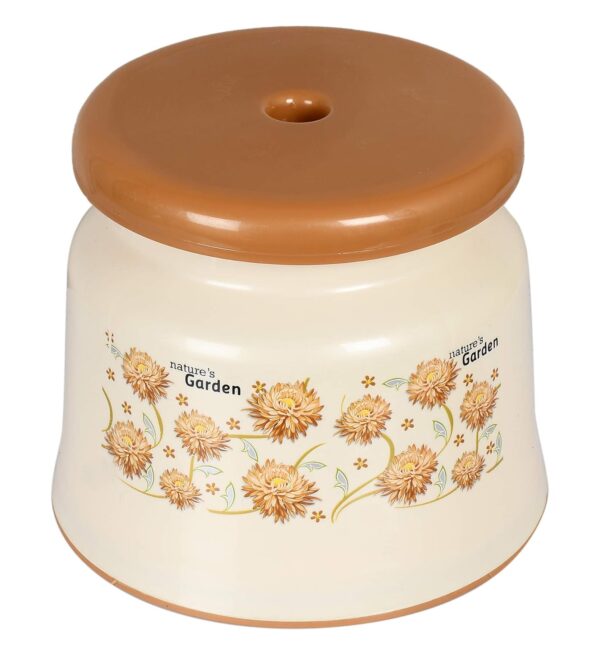 Strong Plastic Stool for Indoor Use [Cream, Unbreakable]