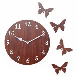 Designer Butterfly Wall Clock for Bedroom - 10 Inch