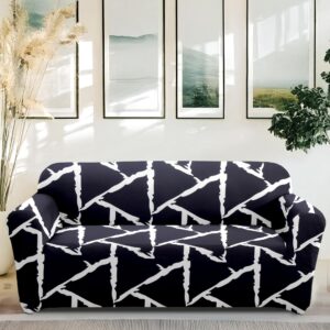 Black Printed Stretchable Sofa Cover