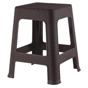 Lightweight Plastic Stool for Home - Brown, Portable