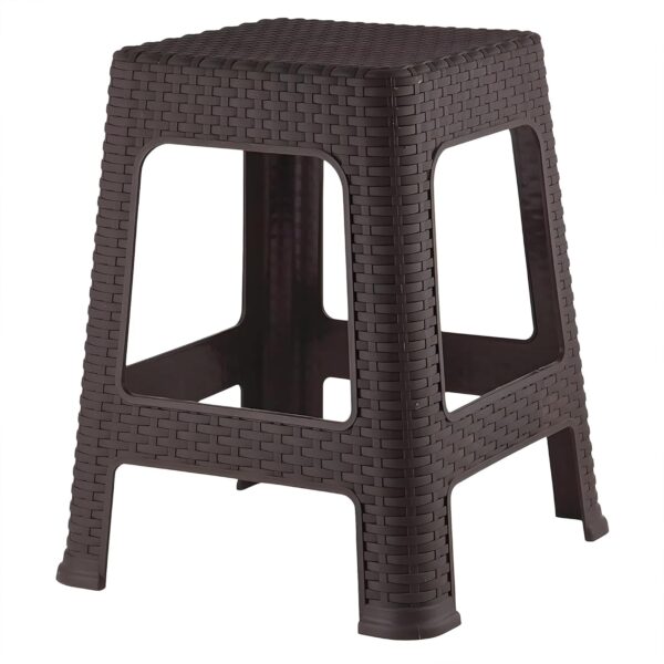 Lightweight Plastic Stool for Home - Brown, Portable