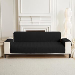 Black Quilted Sofa Cover Mat