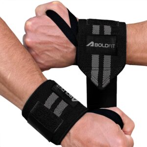 Gym Wrist Support with Thumb Loop for Men & Women - Grey