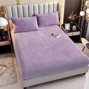 Flannel Fitted Winter Bedsheet with 2 Covers - King
