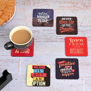 Motivational Wooden Coasters - Square, 3.8x3.8 Inch
