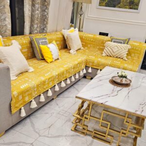 Brown L-Shape Sofa Cover