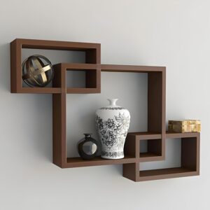 Interlock Engineered Wall Shelf Set of 3 - Brown