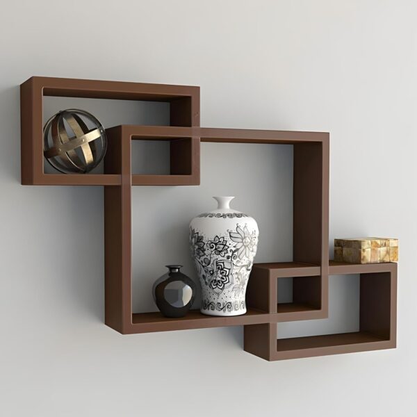 Interlock Engineered Wall Shelf Set of 3 - Brown