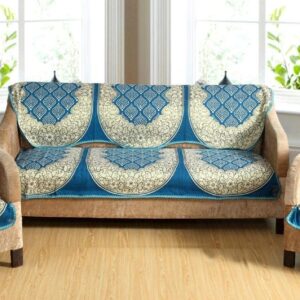 Sky Blue 5-Seater Sofa Cover