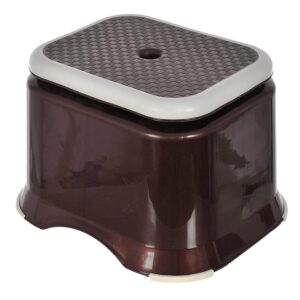 Anti-Slip Plastic Stool for Bathroom - Brown, Durable