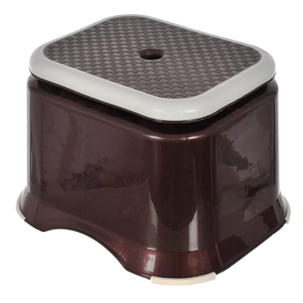 Anti-Slip Plastic Stool for Bathroom - Brown, Durable