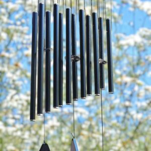 Positive Energy Wind Chimes - Black, 12 Pipe