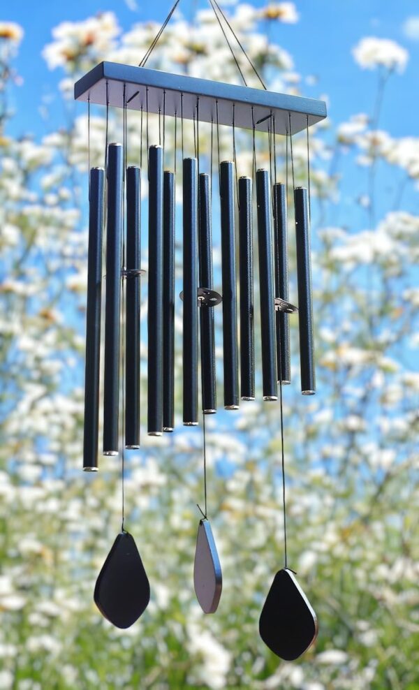 Positive Energy Wind Chimes - Black, 12 Pipe